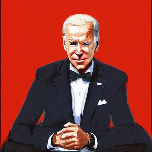 Prompt: joe biden as james bond, ilya kuvshinov, john singer sargent, jasper johns, digital art illustration, impressionist oil painting, trending on artstation, intricate