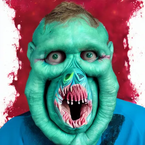 Prompt: Jerma985 as a horrible deformed monstrosity, cosmic horror, studio portrait