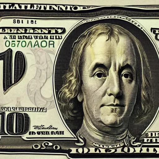 Image similar to $ 1 0 0 bill with god in the portrait