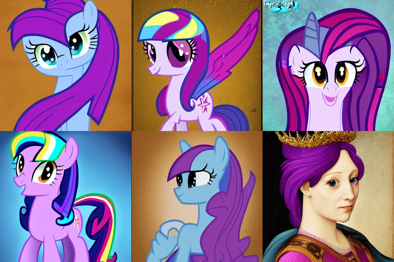 Prompt: a renaissance portrait of twighlight sparkle from my little pony, highly detailed