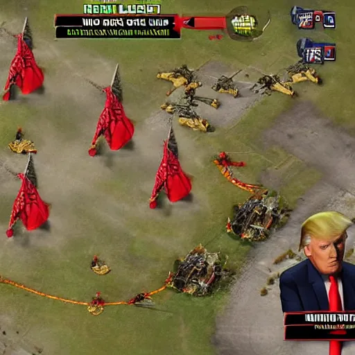 Image similar to in - game image of trump in command and conquer : red alert