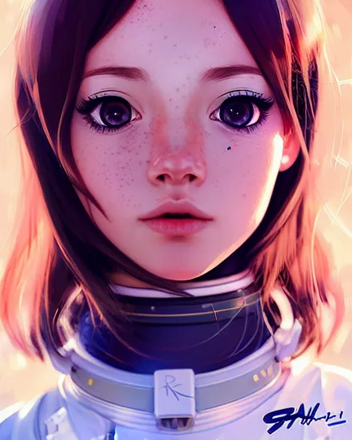 Prompt: portrait Anime space cadet girl cute-fine-face, pretty face, realistic shaded Perfect face, fine details. Anime. realistic shaded lighting by Ilya Kuvshinov Giuseppe Dangelico Pino and Michael Garmash and Rob Rey, IAMAG premiere, aaaa achievement collection, elegant freckles, fabulous
