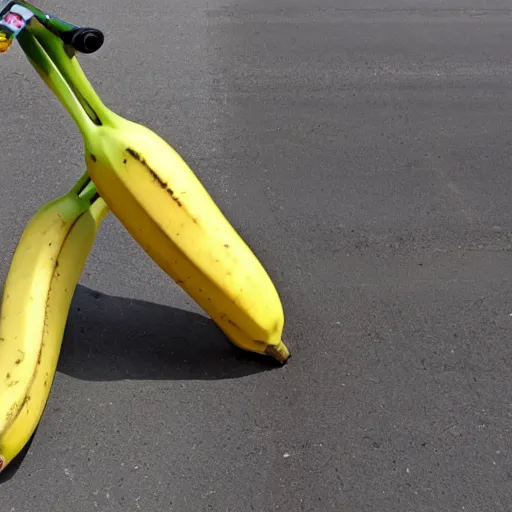 Prompt: a banana on a bike