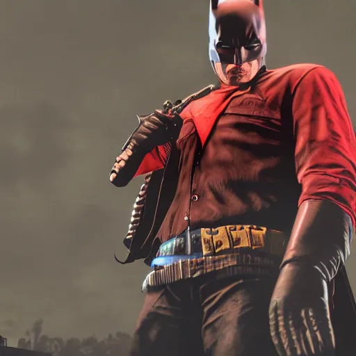 Image similar to Batman in red dead redemption 2 4K detail