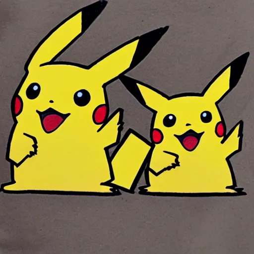 Image similar to Pikachu made out of planks