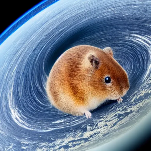 Prompt: a space photography of a planet that is a giant hamster