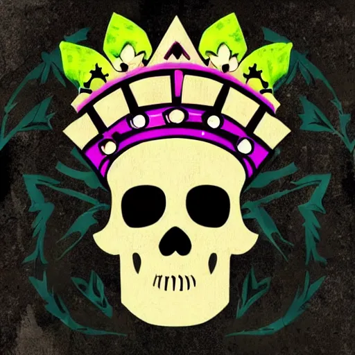 Image similar to aztec skull with a crown of hops, daydreampunk!!!!!