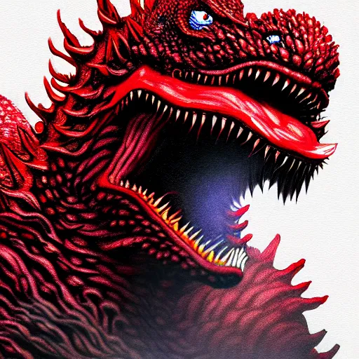 Image similar to shin godzilla, highly detailed, digital painting, smooth, sharp focus, illustration, ultra realistic, 8 k, art by hideaki anno