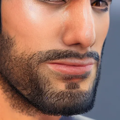 Image similar to a closeup shot of handsome esfand from twitch, gigachad, strong jawline, photorealism, 8k