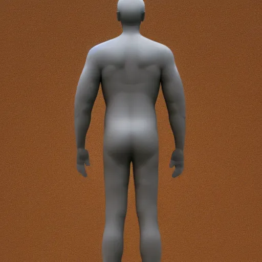 Prompt: man made of oil 3 d render