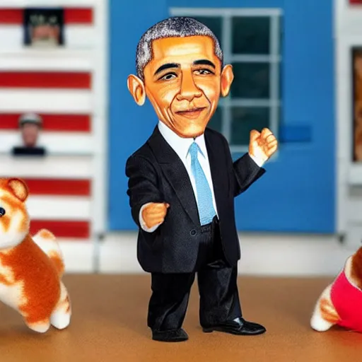 Image similar to barack obama as a calico critters