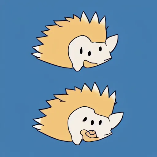 Image similar to twitch emote of a cute hedgehog