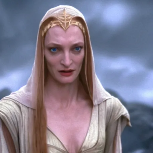 Image similar to uma thurman as galadriel in the lord of the rings