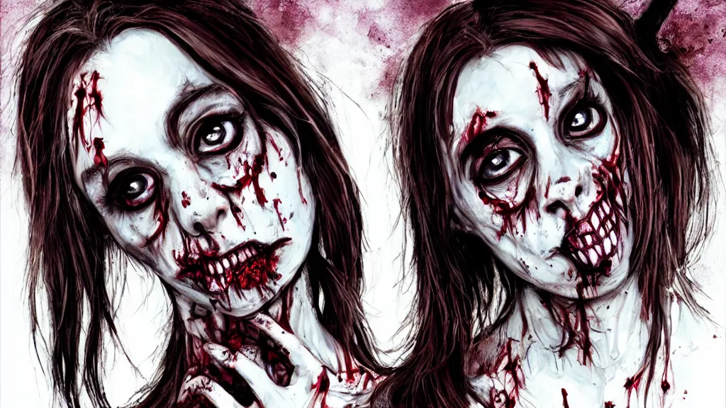 Image similar to beautiful zombie girl in the style of Peter Driben