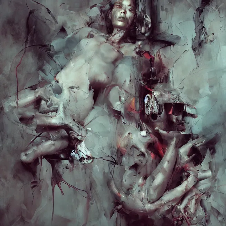 Image similar to tortured souls in the style of adrian ghenie, 3 d render, esao andrews, jenny saville, surrealism, dark art by james jean, ross tran, optical illusions, modern cubism