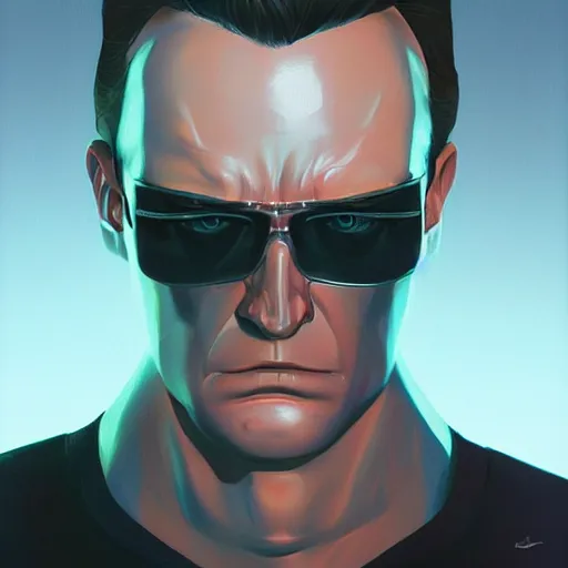 Image similar to face icon stylized minimalist t - 1 0 0 0, loftis, cory behance hd by jesper ejsing, by rhads, makoto shinkai and lois van baarle, ilya kuvshinov, rossdraws global illumination