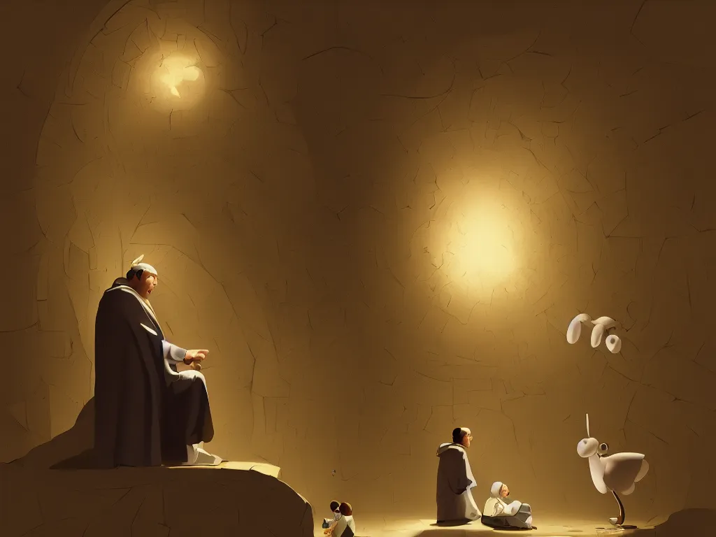 Image similar to saint thomas aquinas, contemplating the divine mysteries, by goro fujita, trending on artstation, 8k, highly detailed, digital graphic art