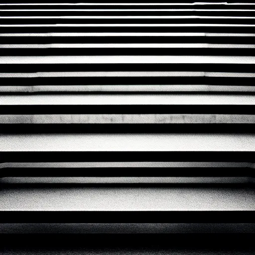 Image similar to black and white surreal photograph, highly detailed vast space made of stairsteps, sideview, detailed textures, natural light, mist, architecture photography, film grain, soft vignette, sigma 1 4 mm f / 1. 4 1 / 1 0 sec shutter, imax 7 0 mm footage