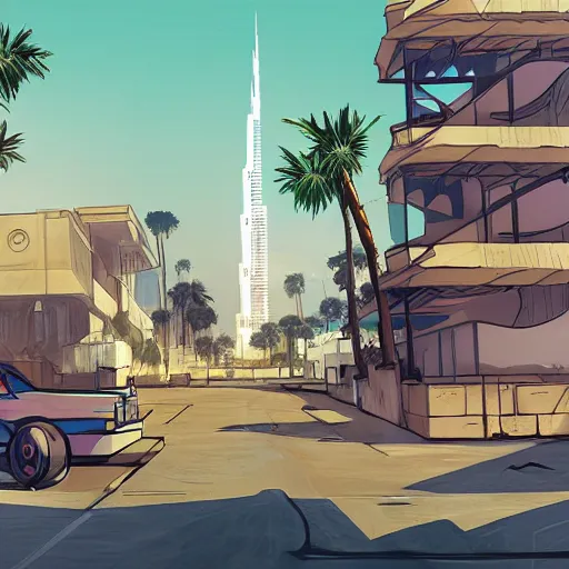 Prompt: gta : dubai, by hidari