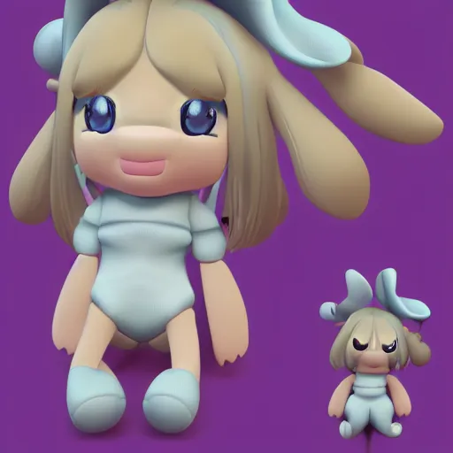 Image similar to cute fumo plush of a marsupial girl, anime girl, artstation character design contest winner, stylized pbr, vray