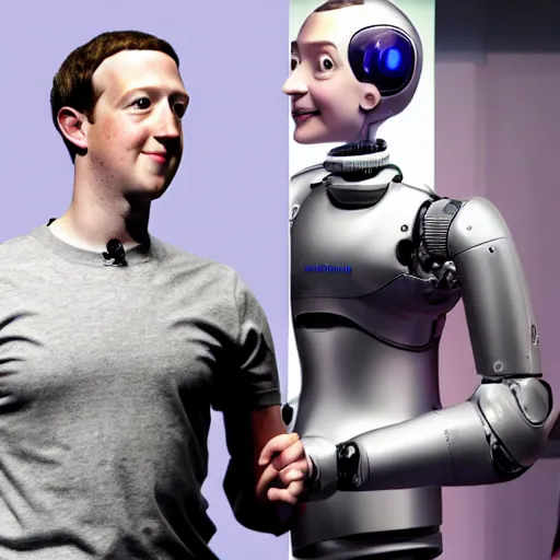 Prompt: i - robot but with zuckerberg