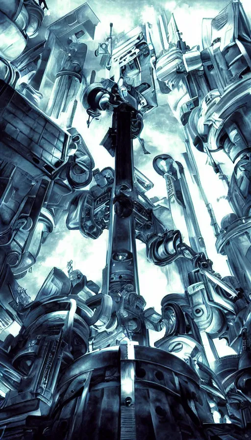 Image similar to techno artwork, from final fantasy vii