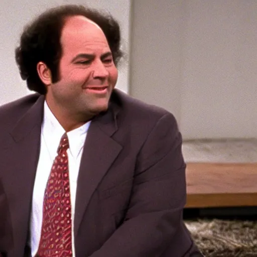 Image similar to George Costanza on Seinfeld as a gangster blood gang member