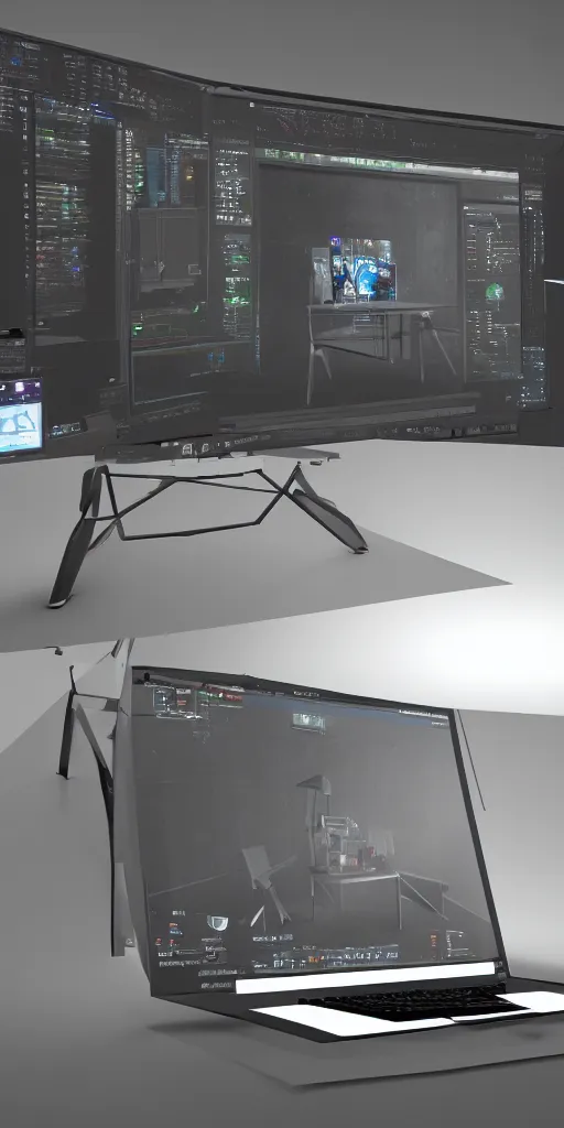 Image similar to concept art, portable computer, octane rendering, unreal engine.