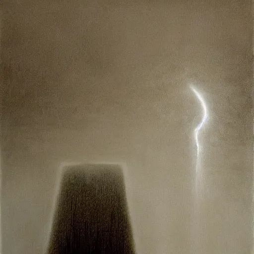 Image similar to Jeff Bezos at the edge of time, moody, dramatic, masterpiece by Zdzisław Beksiński