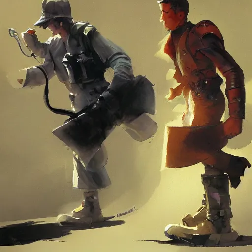 Image similar to a concept art of a pair water resistant boots, by Craig mullins, Steve Purcell, Ralph McQuarrie. Centered image, no background