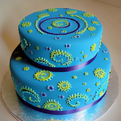 Prompt: infinite intricacy of fractal birthday cakes in fractional dimensions