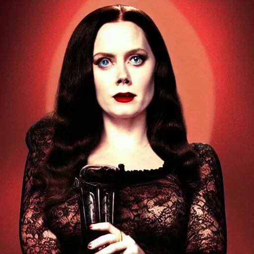 Image similar to amy adams as morticia addams