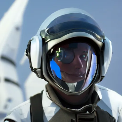 Image similar to a futuristic pilot