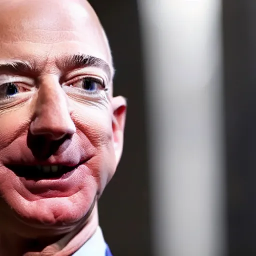 Prompt: closeup of jeff bezos who has a dirty face on the street experiencing homelessness