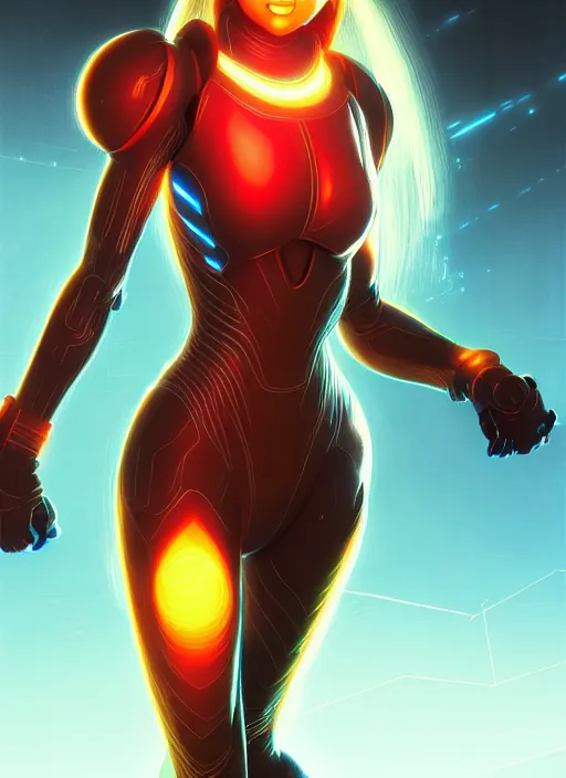 Prompt: portrait of zero suit samus aran, intricate, elegant, glowing lights, highly detailed, digital painting, artstation, concept art, smooth, sharp focus, illustration, art by wlop, mars ravelo and greg rutkowski