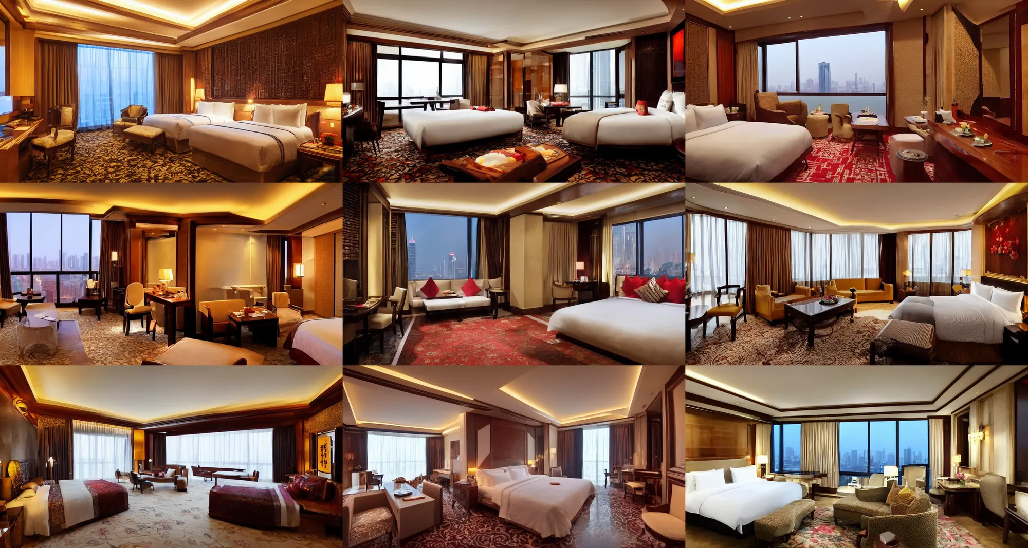 Prompt: a room in a 5 star suite in Beijing