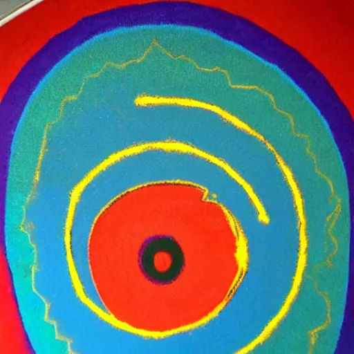 Image similar to navajo sand painting of the planet jupiter