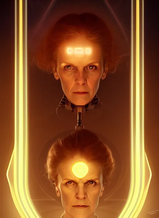 Image similar to symmetry!! portrait of marie curie female, sci - fi, glowing lights!! intricate, elegant, highly detailed, digital painting, artstation, concept art, smooth, sharp focus, illustration, art by artgerm and greg rutkowski and alphonse mucha, 8 k