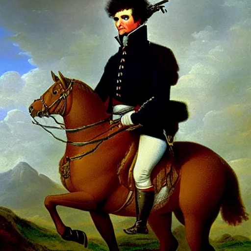 Image similar to painting of napoleon bonaparte on his horse by bob ross