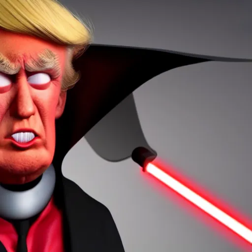 Prompt: Pixar render of Donald trump as a sith, 4K, high octane render