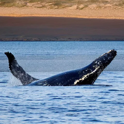 Prompt: whale washed up on a beach