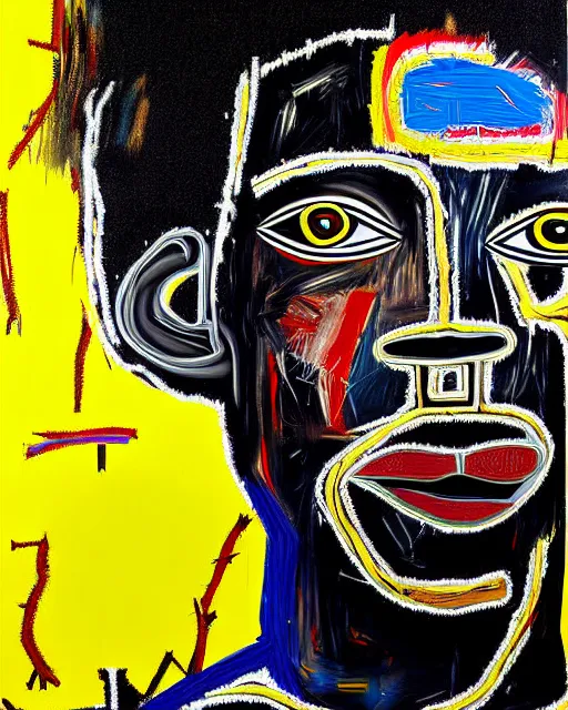 Image similar to a extremely ultra highly detailed majestic hi - res beautiful immaculate head and shoulders award winning painting stunning masterpiece of the face of a ultra highly detailed strong black african man by jean - michel basquiat, 8 k, high textures, ultra hyper sharp, insanely detailed and intricate, super detailed, 8 k hdr ultra high quality