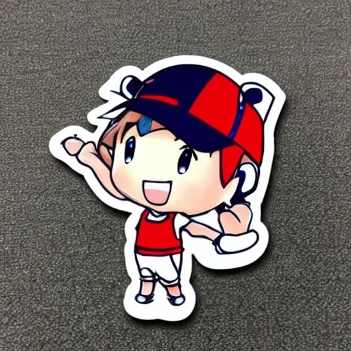 Image similar to die cut sticker of chibi anime kawaii cute golf player