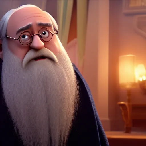 Image similar to Film still of Professor Dumbledore, from Disney Pixar's Up (2009)