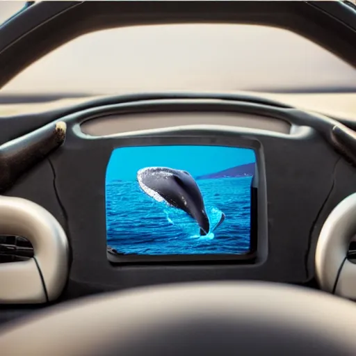 Image similar to whale holding steering wheel