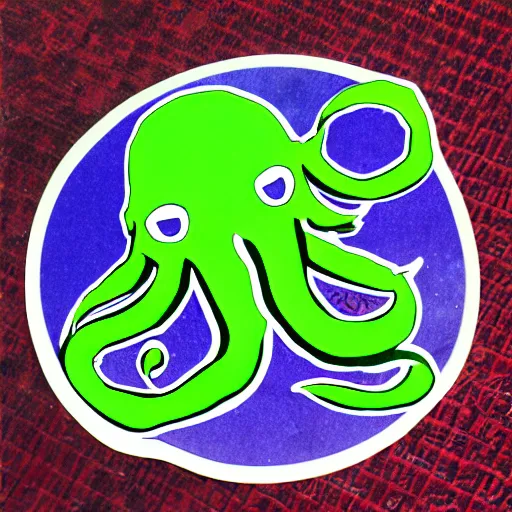 Prompt: sticker of cthulhu