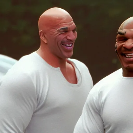 Image similar to mr clean mr clean mr clean and mike tyson laughing