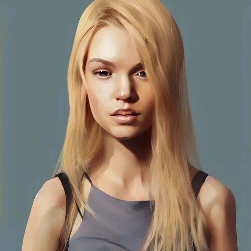 Prompt: a young blond woman, artstation, digital art