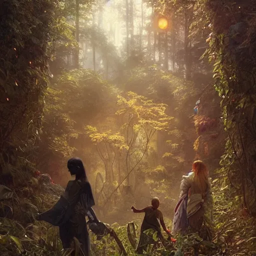 Prompt: the kids without smile painting, ultra realistic, concept art, intricate details, eerie, highly detailed, forest, photorealistic, octane render, 8 k, unreal engine. art by artgerm and greg rutkowski and alphonse mucha