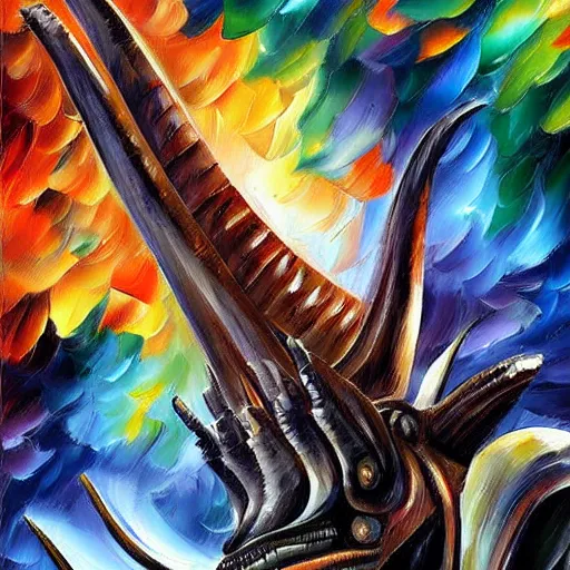 Image similar to digital painting of a Xenomorph, by Leonid Afremov